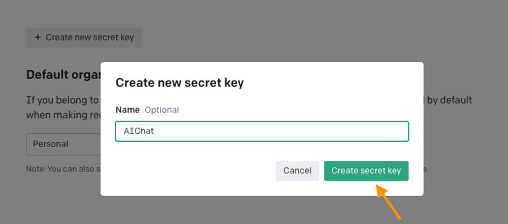 create new secret key