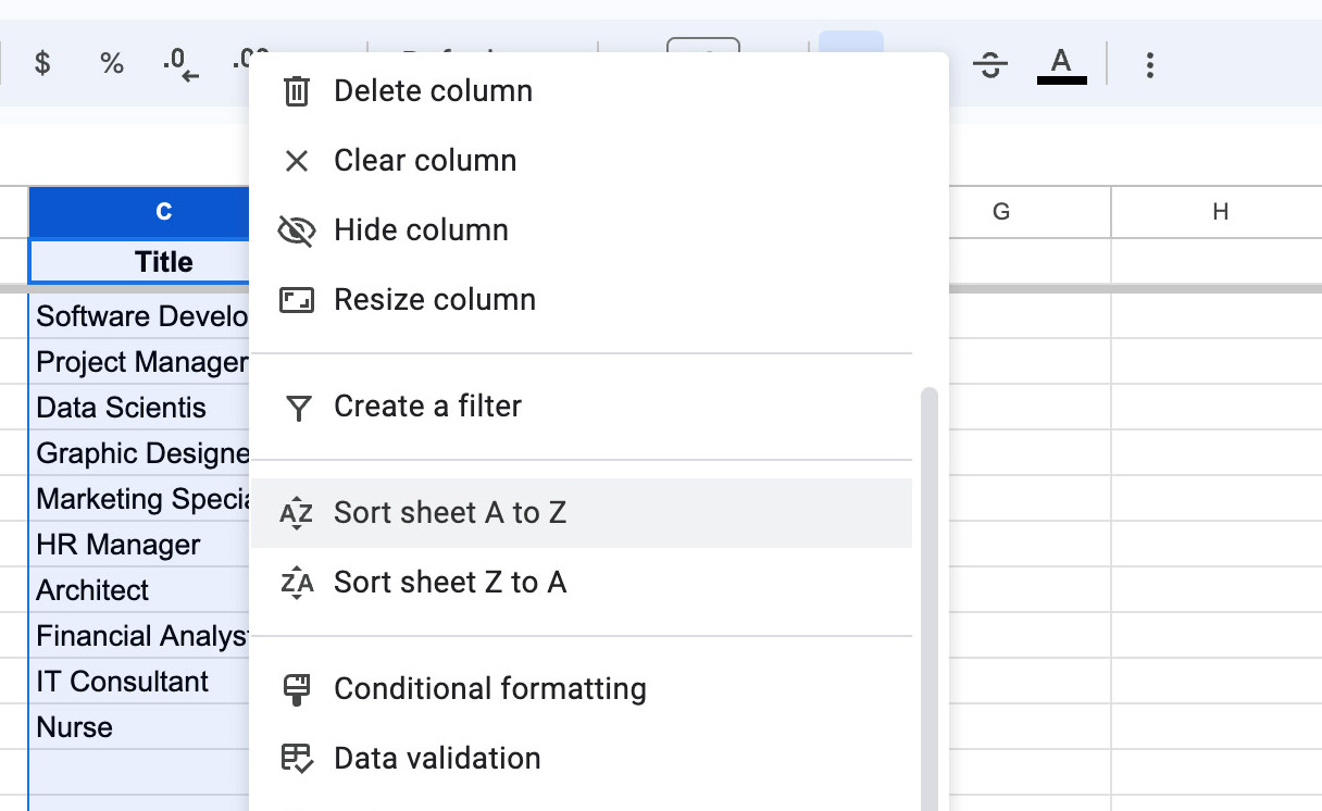 Google Sheets data analysis